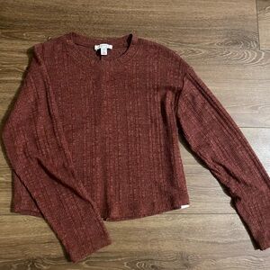 Topshop Rust Cropped Sweater
